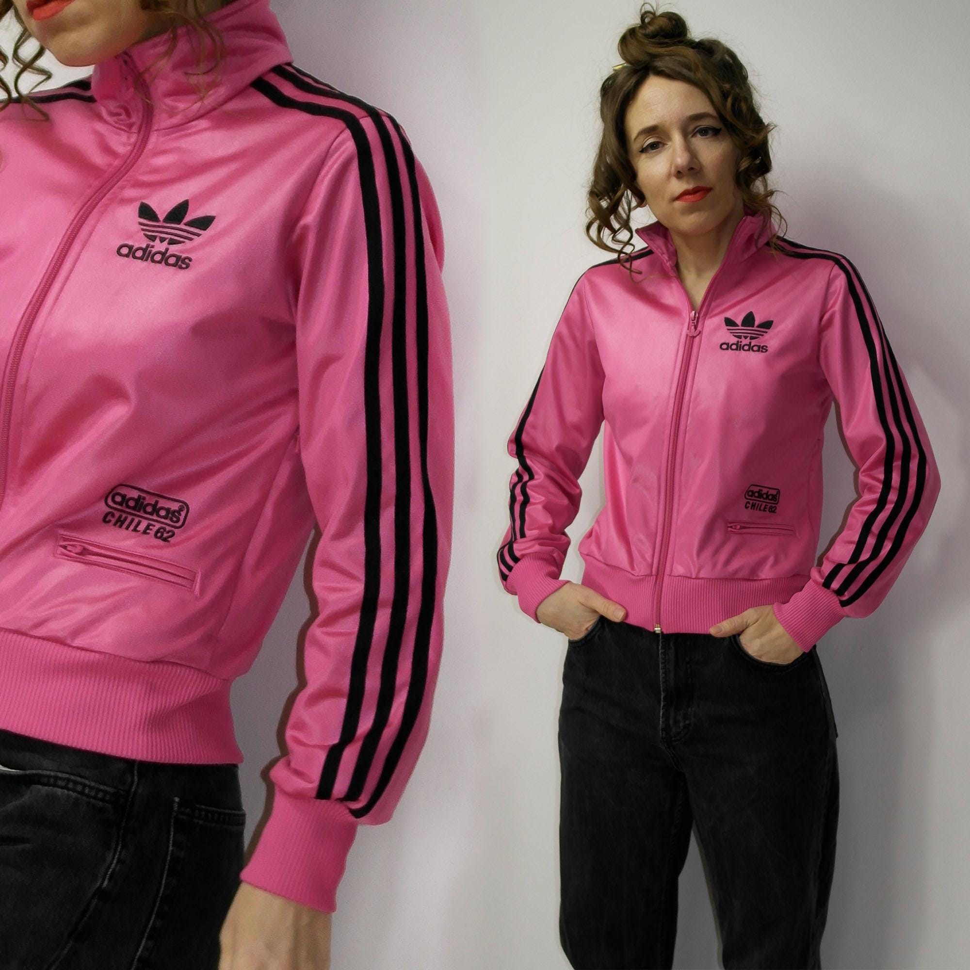 Adidas Chile 62 Trefoil Tracksuit / Vintage Zip up Pink Track