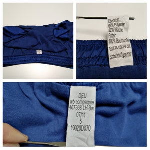 Jaren '90 Duits leger met glanzende satijnen vintage shorts blauwe kleur voetbaltrainingsshorts maat 5 afbeelding 2