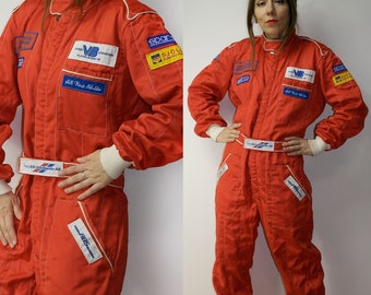 Italian Vintage Sparco Red Racing Suit Formula One Fia Suit Size 54 Made in Italy