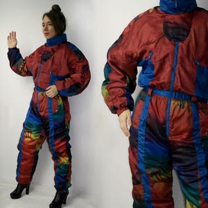 80er Jahre Skianzug / großer Schneeanzug / Lemmi Fashion Skianzug / großer 170er Skianzug mit Farbblock