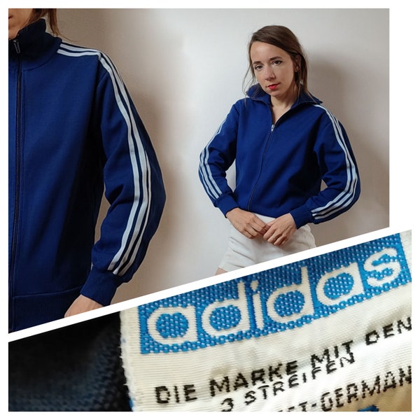 Vintage West Germany Adidas Tracksuit Jacket 3 Stripes  / 70s Ein Schwahn Erzeugnis Vintage track suit jacket Size 3