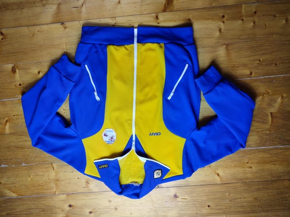 80s Swedish Vintage Craft Track Jacket / Made in Sweden Yellow