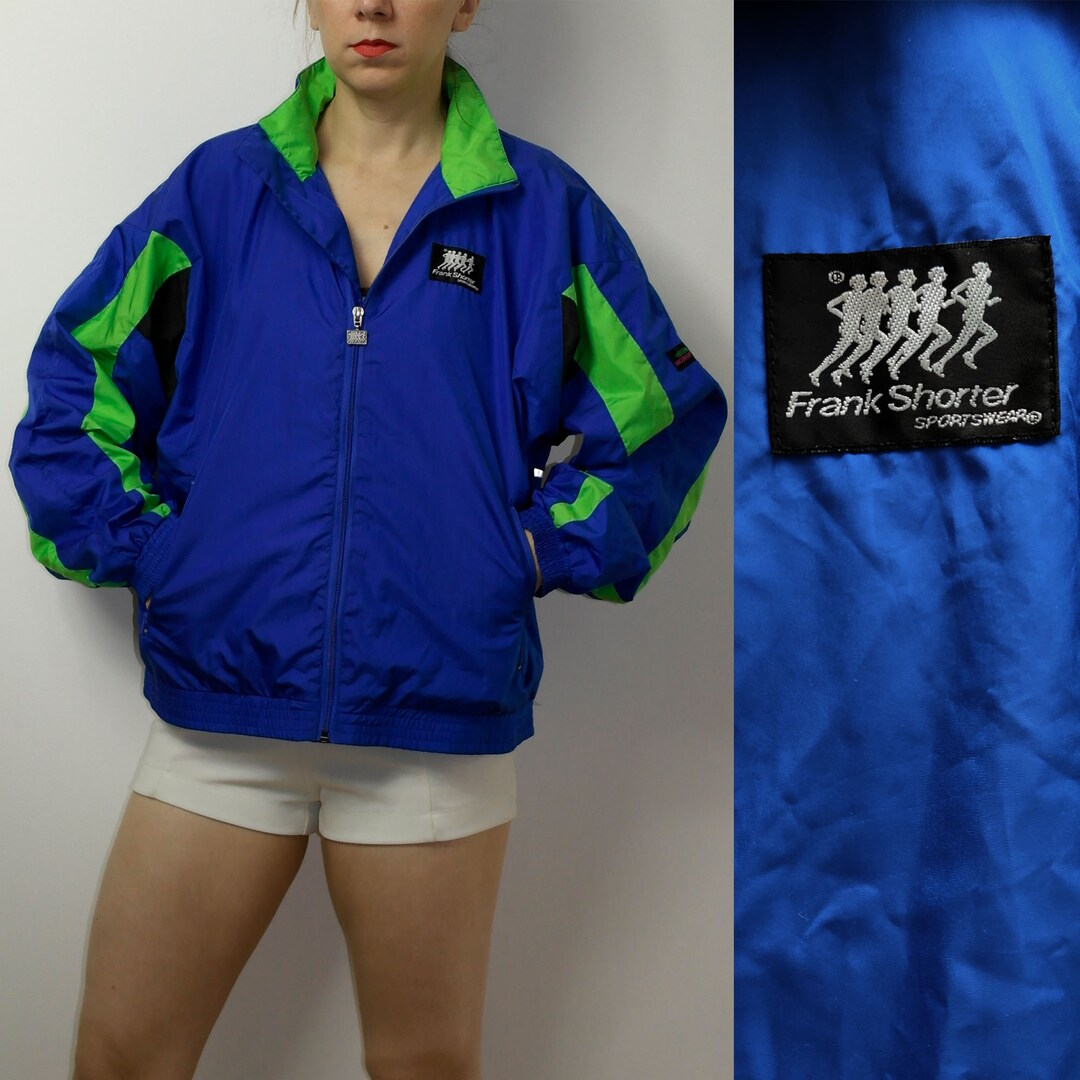 Vintage FRANK SHORTER 90s Color Block Neon Windbreaker Jacket Etsy