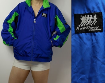 Vintage FRANK SHORTER 90s Color Block Neon Windbreaker Jacket - Etsy