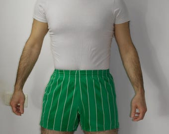 Belgian Vintage 70s Soccer Shiny Stripes Shorts / made in Belgium Sportswear training sports Sprinter Running size 6