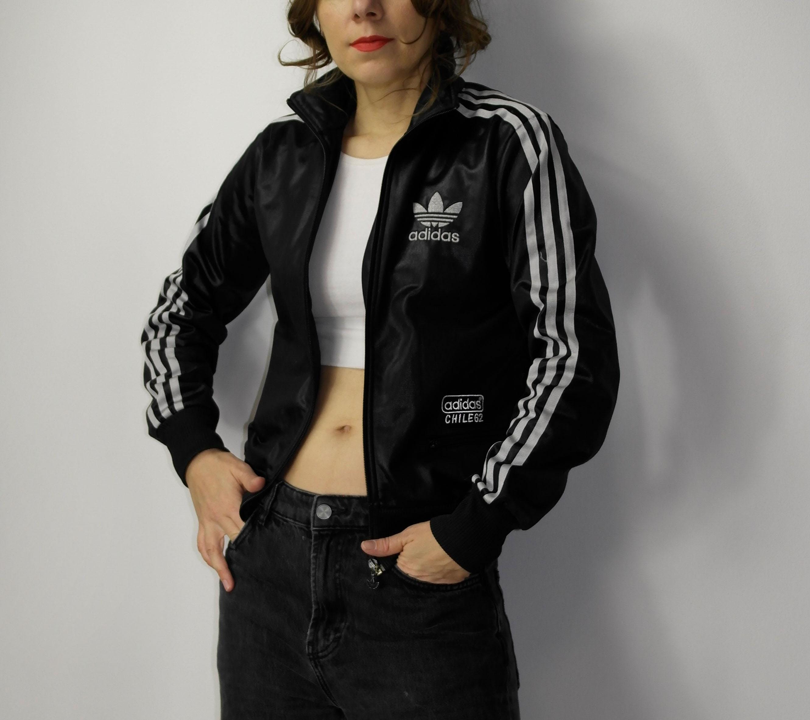 00’s adidas track jacket ladies y2k 00s Adidas Chile 62 Big Trefoil Shiny Tracksuit / Vintage