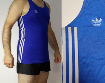 vintagexyou Vintage West Germany Adidas Tank Top Running Athletic Workout Unisex Men s Women s Made in West Germany Sprinter Shirt Tank Jersey