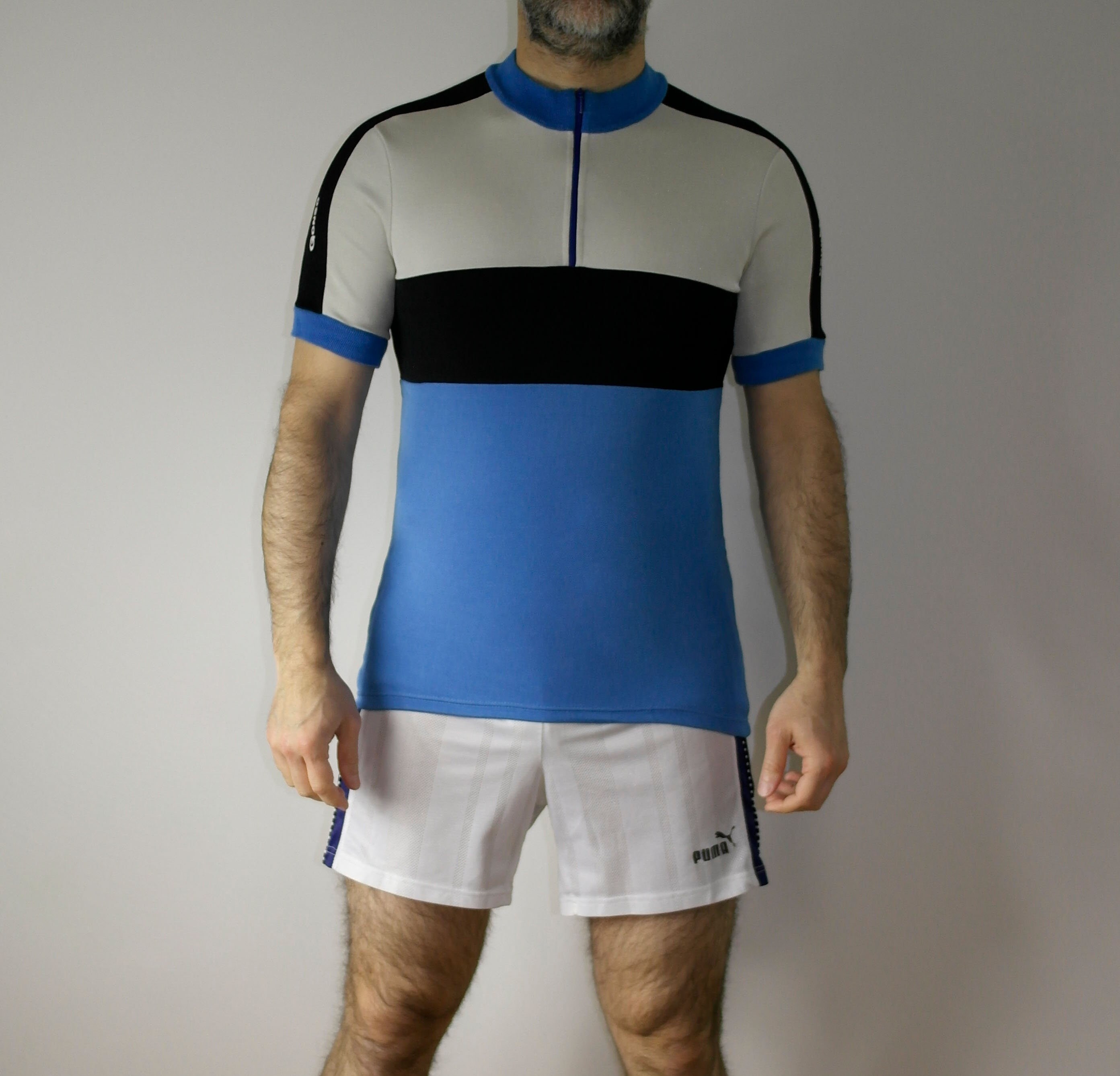 Veste vintage de maillot de cyclisme GONSO de l'Allemagne de l'Ouest néon fabriquée en Allemagne de l'Ouest, taille XL