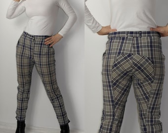Epplejeck Equestrian Horse Riding Vintage Plaid Pants Breeches