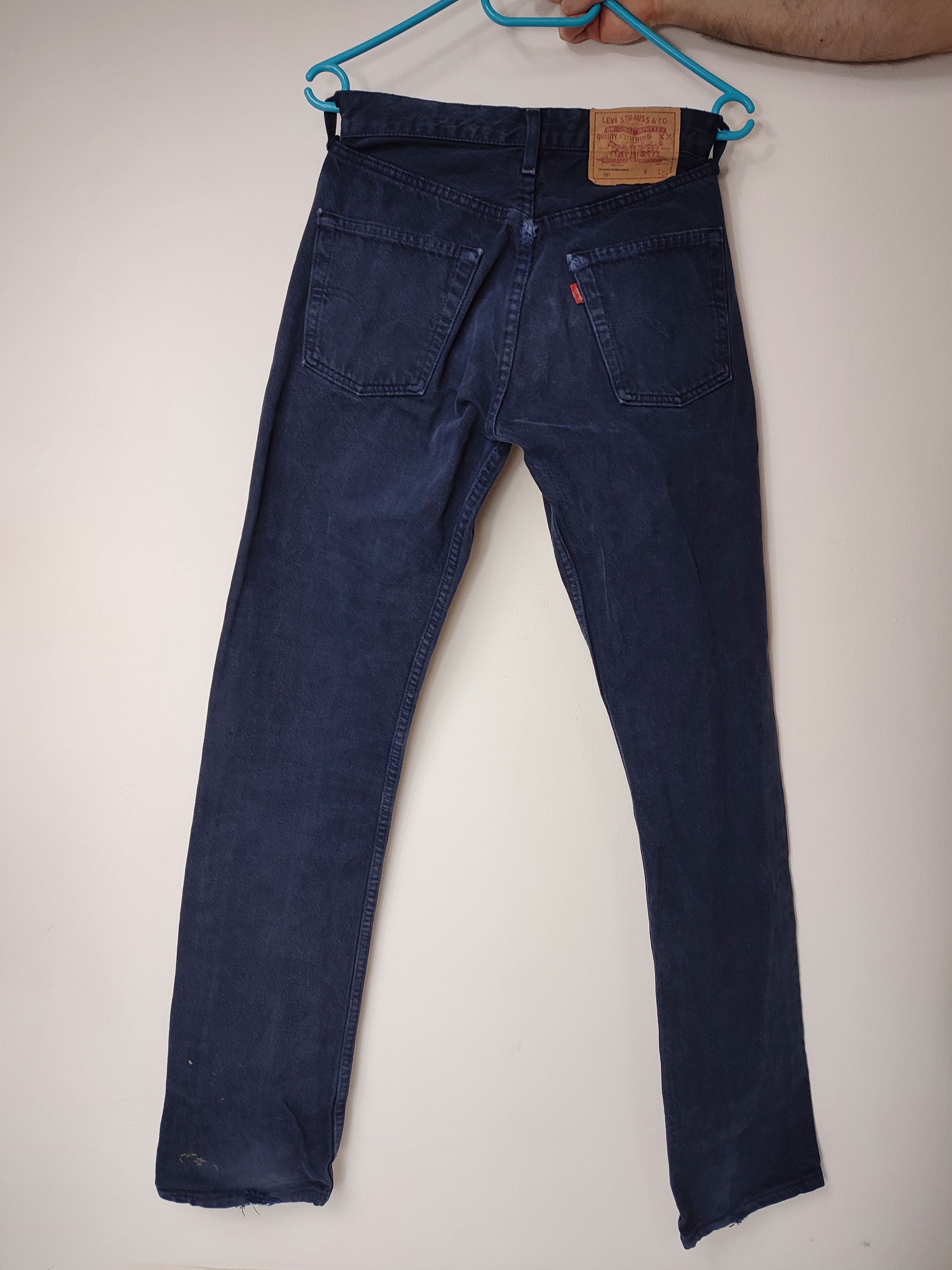 Jean Vintage Levi's 501 Femme Années 90 Made In France - Taille W28 L34, Délavage Stonewash Bleu