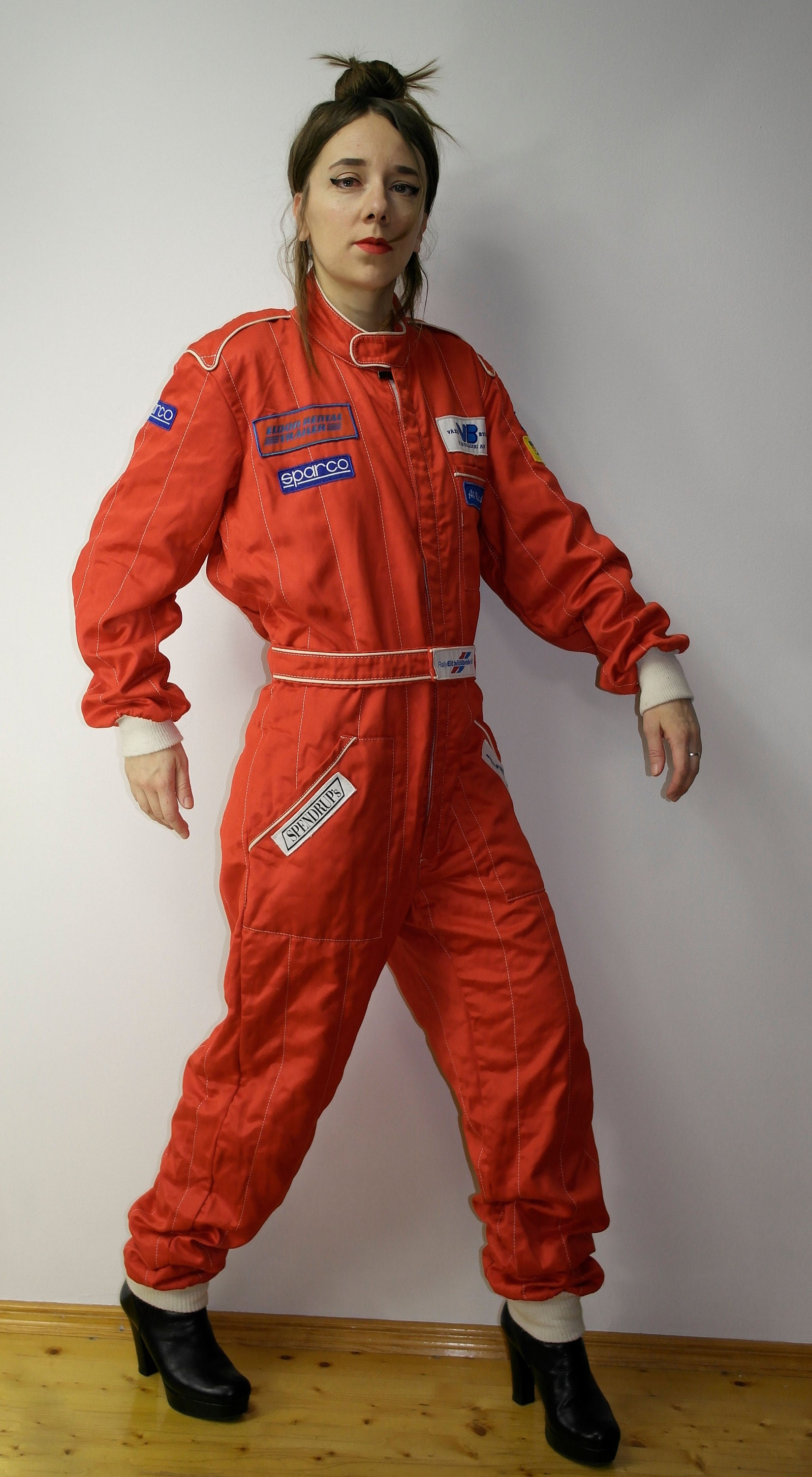 Italian Vintage Sparco Red Racing Suit Formula One Fia Suit Size 54 ...
