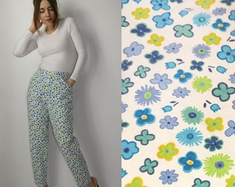 Jaren '70 Flower Power Finse broek gemaakt in Finland Marimekko-stijl