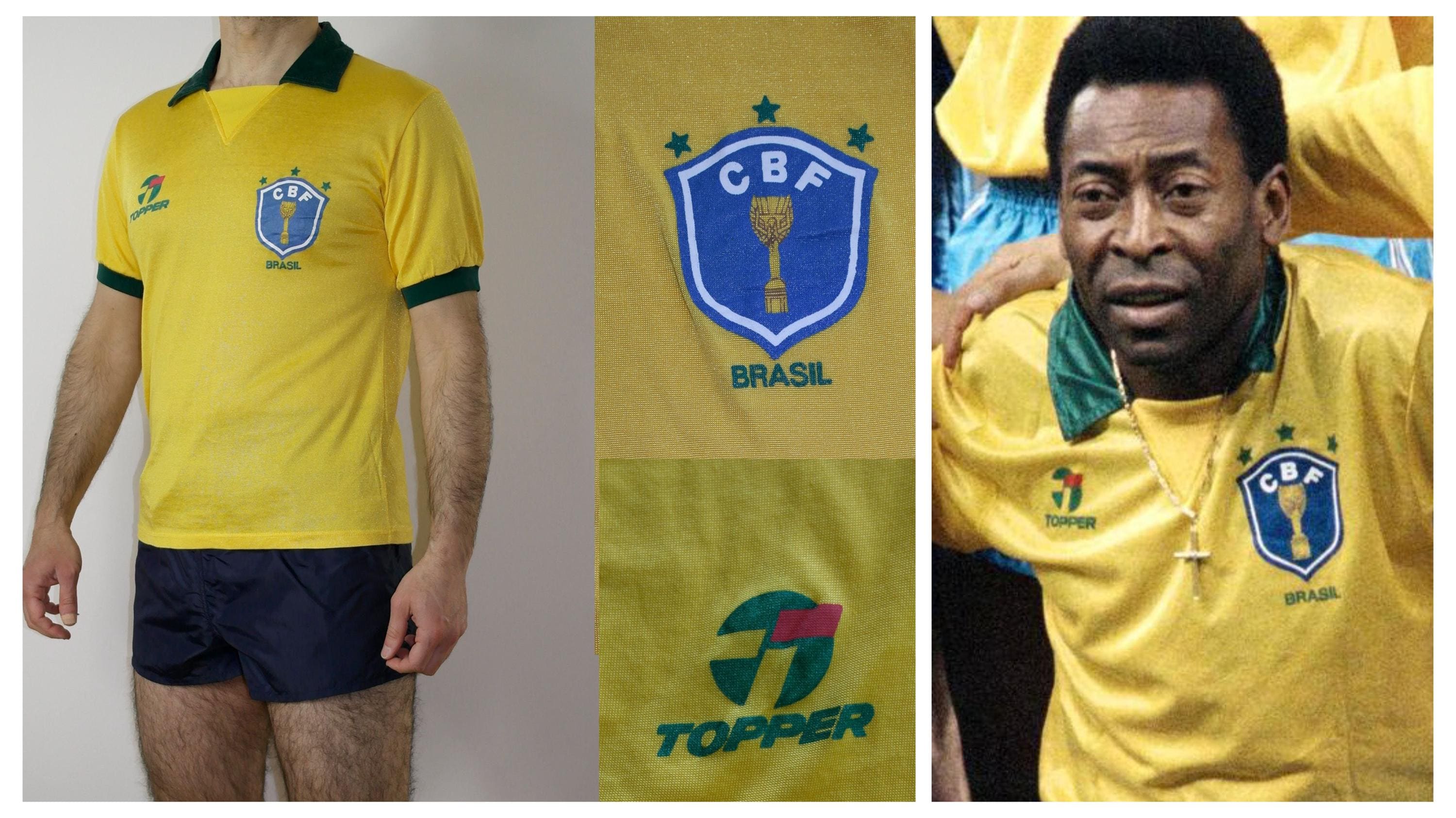 Vintage Brazil 1990 World Cup Home Jersey Topper Made in Brazil