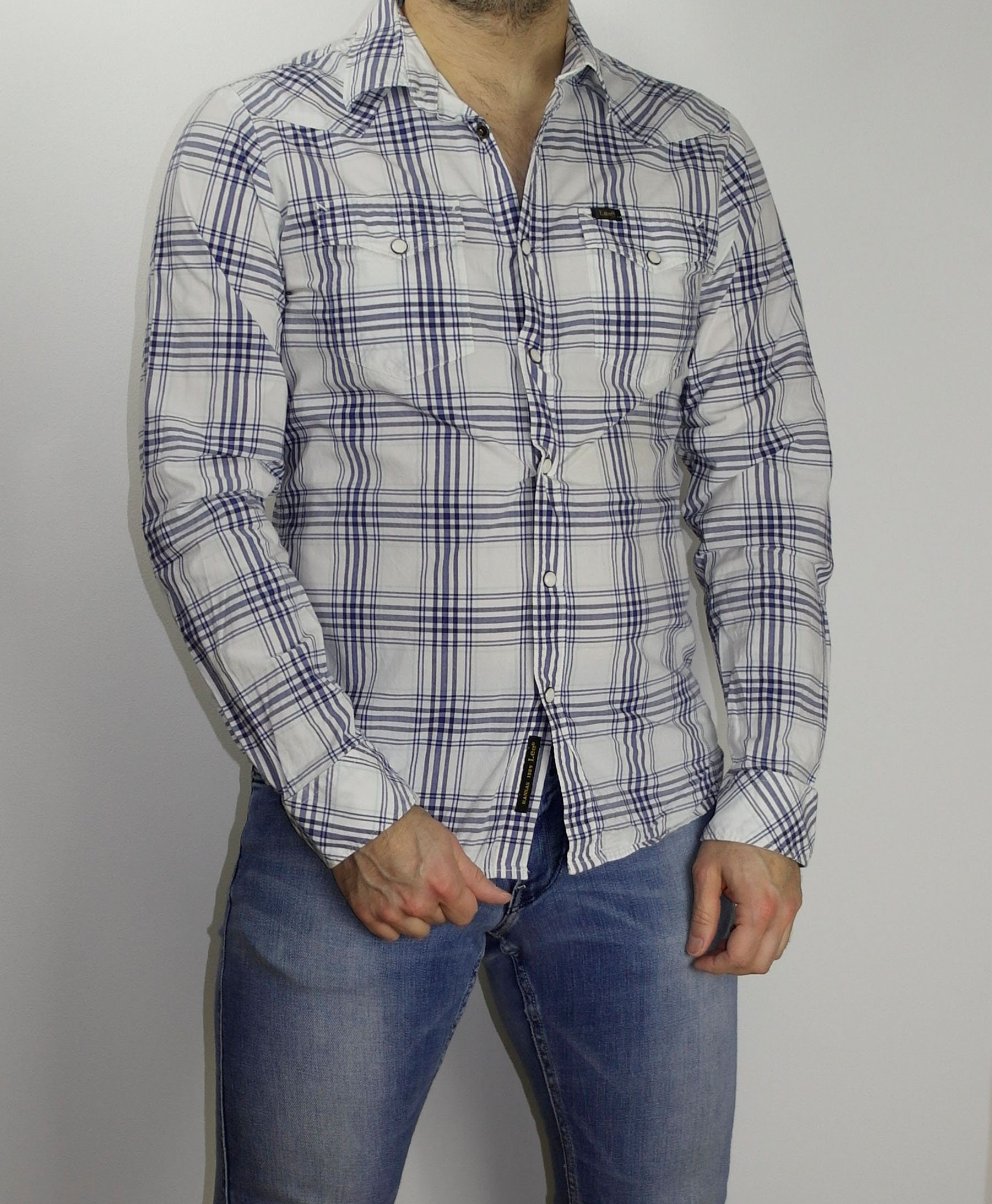 Y2K LEE KANSAS 1889 Checkered Long Sleeve Cotton Shirt S - Etsy