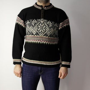 Norwegian Dale Of Norway Vintage folk wool sweater / made in Norway Nordic pure new wool pullover / Ethno Folk jumper