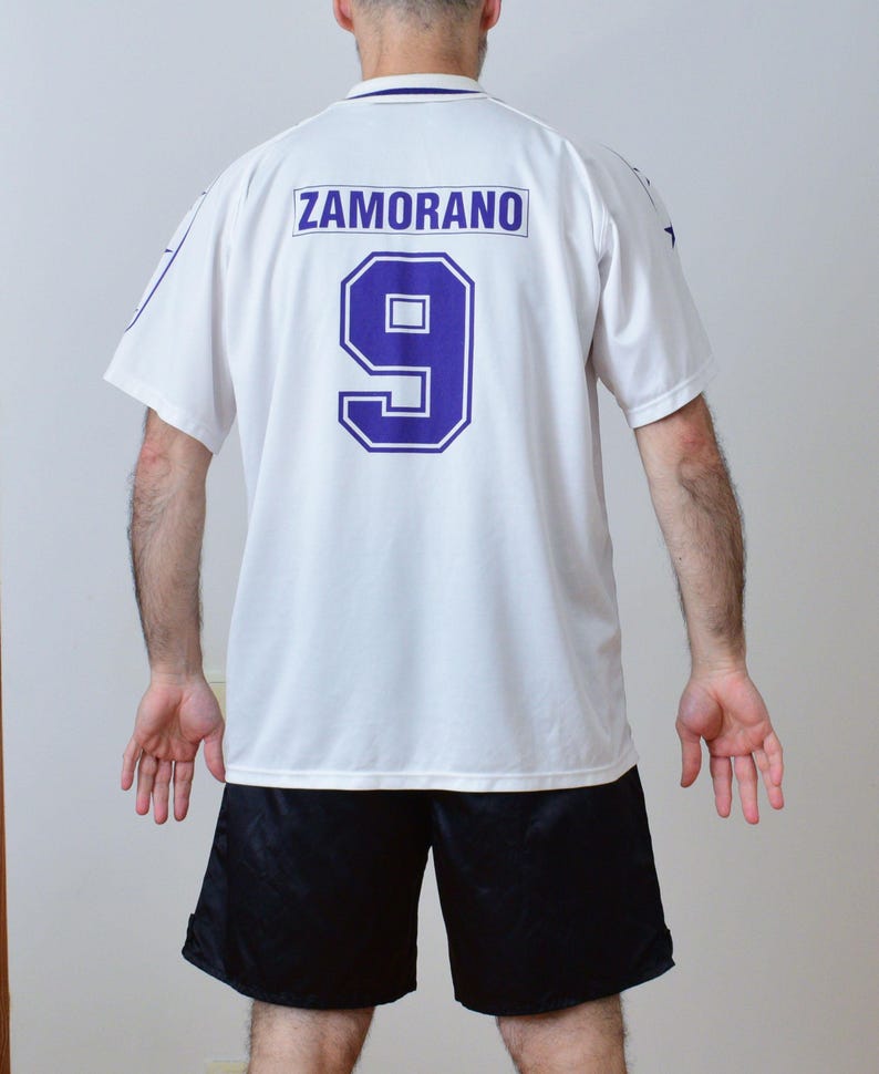 Jaren 90 vintage Real Madrid Zamorano 9 jersey Teka-tijdperk maat XL afbeelding 14