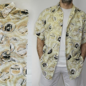 90s GINO CLUB Button Up Shirt size XL / Vintage Cotton Shirt image 1