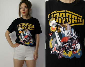 Retro Air Jordan T-Shirt Black Basketball Size S Nike T-shirt