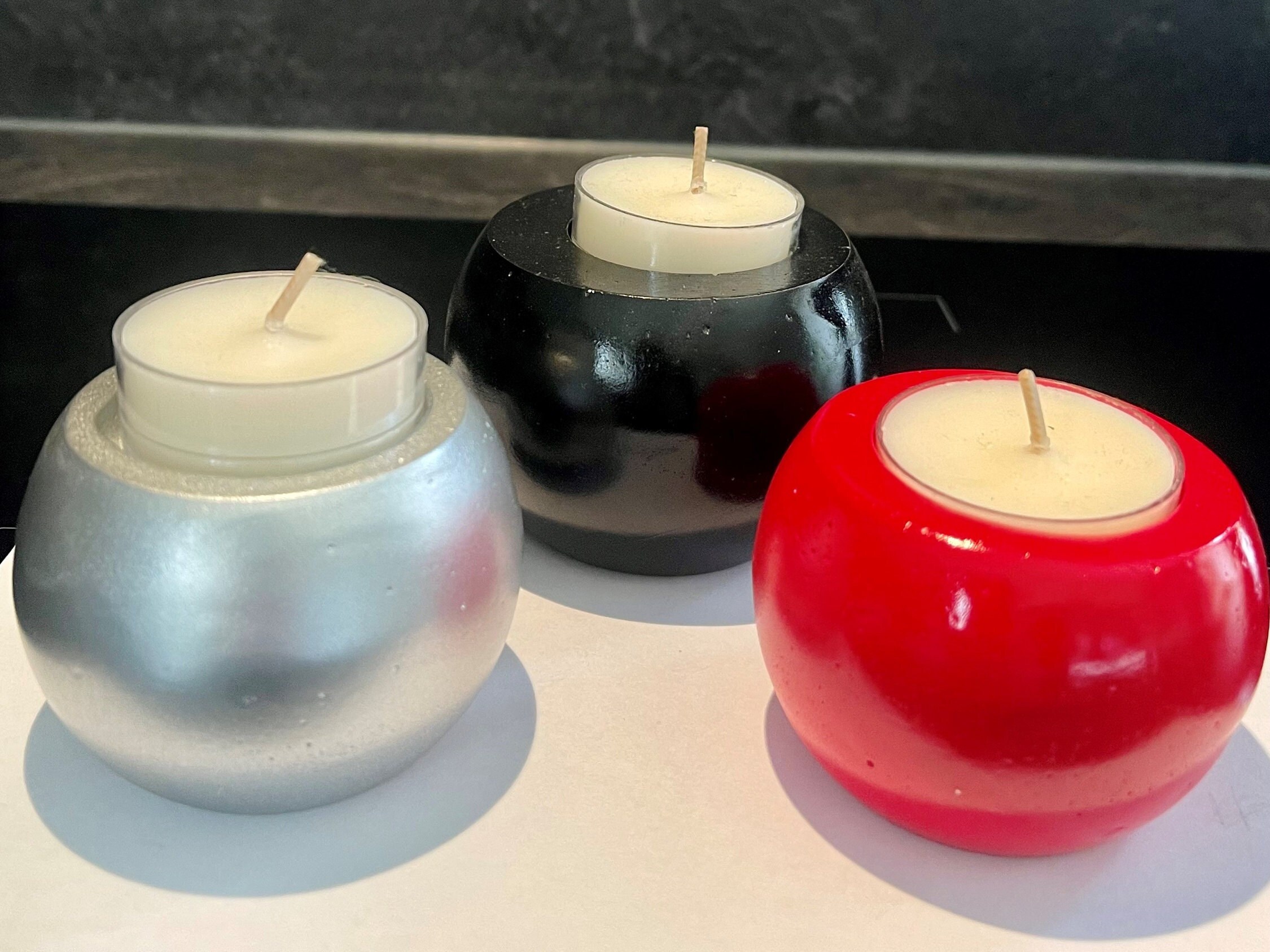 Trios Boules Plâtre Fait à La Main Support Bougie Réchaud