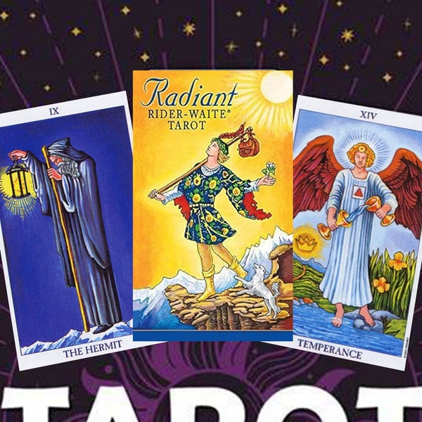 Radiant Rider-Waite Tarot, 78 Card Tarot Deck PRINTABLE, Tarot deck, Tarot cards, Oracle Divination Game Deck Party Astrology Cards Oracle