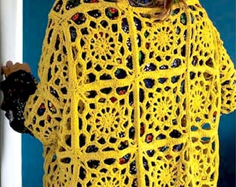 Crochet Cardigan PATTERN, Pullover Crochet Pattern