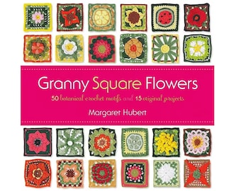 Granny Squares ENGLISH Crochet Ebook, Flowers Granny Squares Pattern Digital Download Hand made Ebook Crochet Granny Squares Tutorial