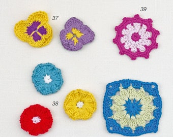 65 Crochet Flower Pattern Collection - Crochet Flower Appliques Patterns Bundle, Russian Language, Crochet Motifs, Digital Pattern Download