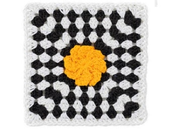 Flower Granny Square, Crochet Pattern (PDF Digital Download) Grandma's Square, Flowers, Animals, PDF Format