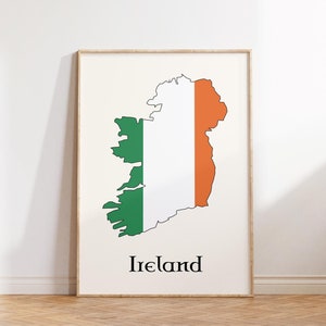 Ireland Map Print, Ireland Map Wall Art, Ireland Map Poster, Country Map, Black and White, Modern Wall Art, Home Office Decor, Printable Art