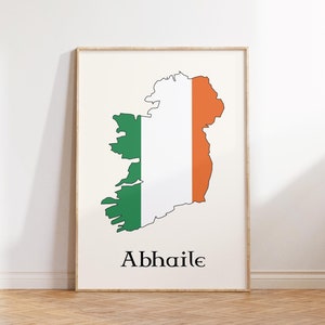 Impresión de mapa de Irlanda, arte mural con mapa de Irlanda, póster con mapa de Irlanda, mapa de país, blanco y negro, arte mural moderno, decoración de oficina, arte imprimible