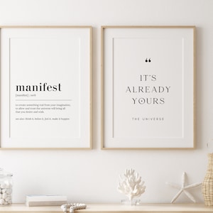 Manifest Definition Print, Manifest Poster, Manifest Print, Law Of Attraction Poster, Manifest Sign, It&#39;s Already Yours, Manifest Decor