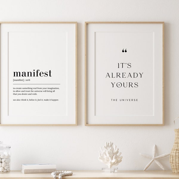 Manifest Definition Print, Manifest Poster, Manifest Print, Law Of Attraction Poster, Manifest Sign, It's Already Yours, Manifest Decor