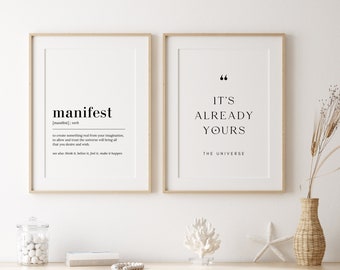 Manifest Definition Print, Manifest Poster, Manifest Print, Law Of Attraction Poster, Manifest Sign, It's Already Yours, Manifest Decor