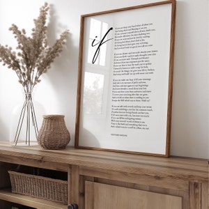 Rudyard Kipling Poem, If Rudyard Kipling Poetry, If Rudyard Kipling Print, If Poem, Poetry Gift, Office Decor, Teacher gift, Digital Art