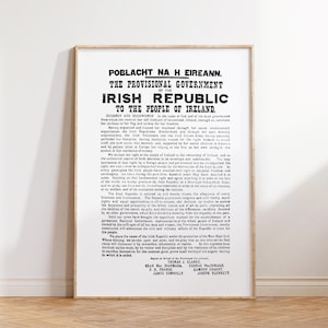 アイルランド宣言の印刷物、1916年イースター蜂起宣言、アイルランドのギフト、アイルランドの印刷物、アイルランドの壁画、アイルランドの装飾品、デジタルダウンロード