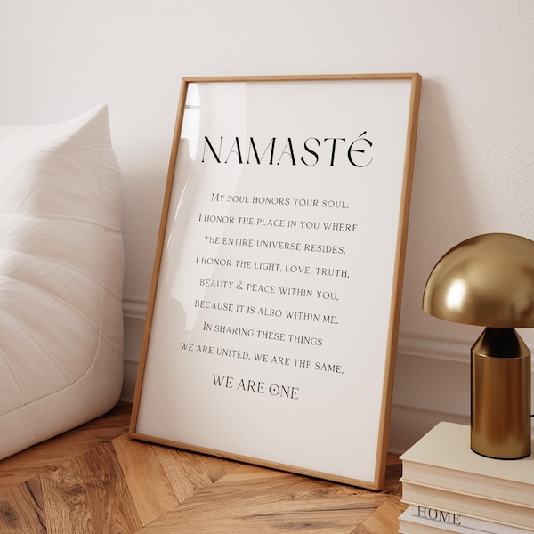 Namaste Definition Print, Namaste sign, Namaste Printable, Yoga Poster, Namaste Poster, Meditation Print, Yoga Wall Decor, Digital Download