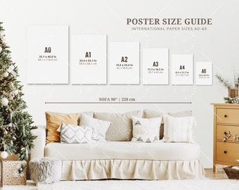 Wall Art Size Guide, Standard Frame Size Guide, Poster Sizes Guide, Frame Size Guide, Wall Art Size Mockup, Print Size Guide, Canvas Mockup