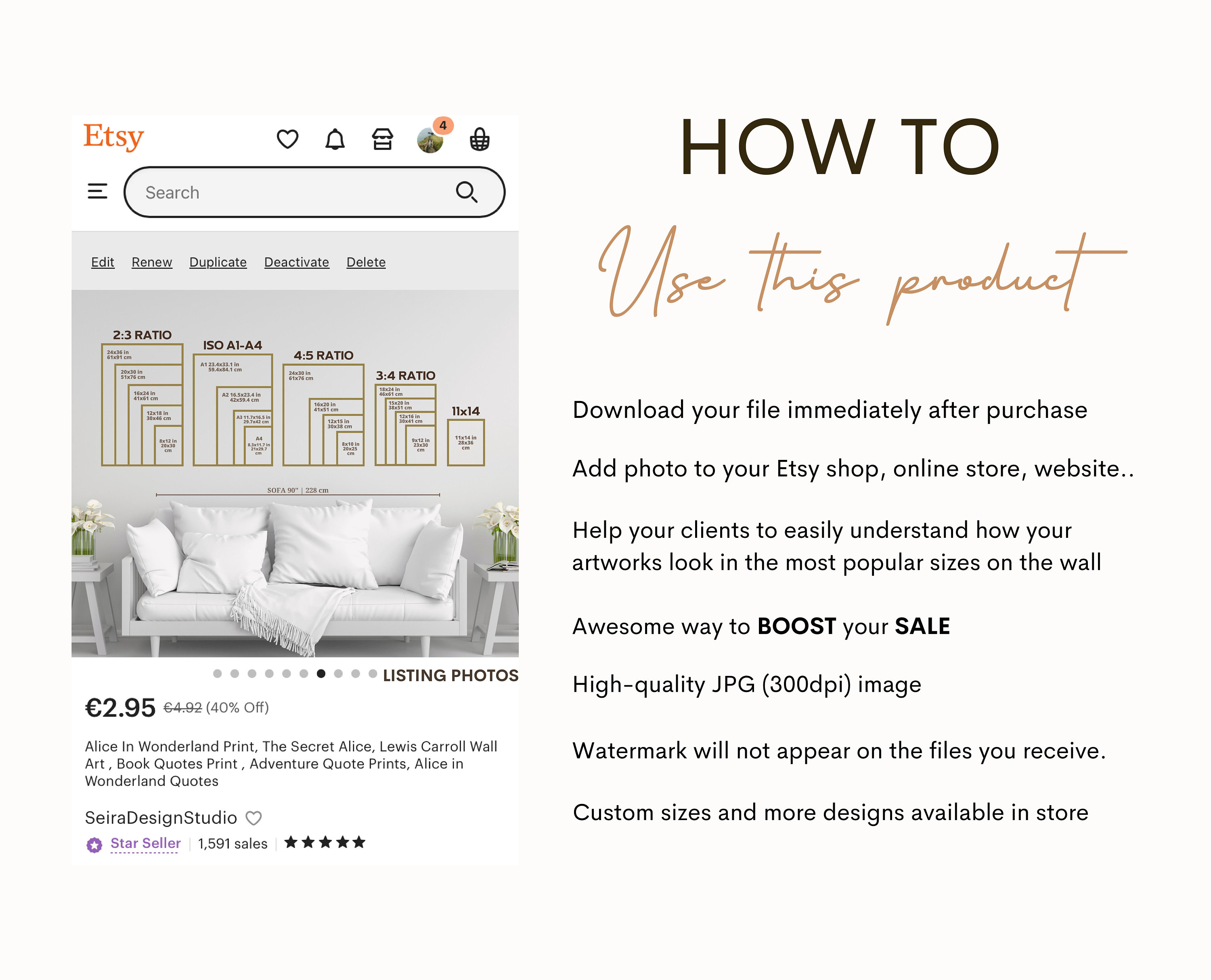 Wall Art Size Guide, Standard Frame Sizes Guide, Living Room Frame ...