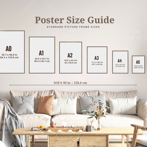 Wall Art Size Guide Standard Frame Size Guide Poster Sizes Etsy