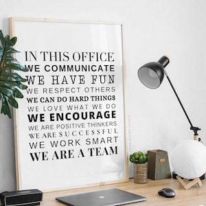Teamwork Quote Printable Office Values Print Inspirational Wall Art HR Office Wall Decor Workplace Print Team Office Art Motivational Poste