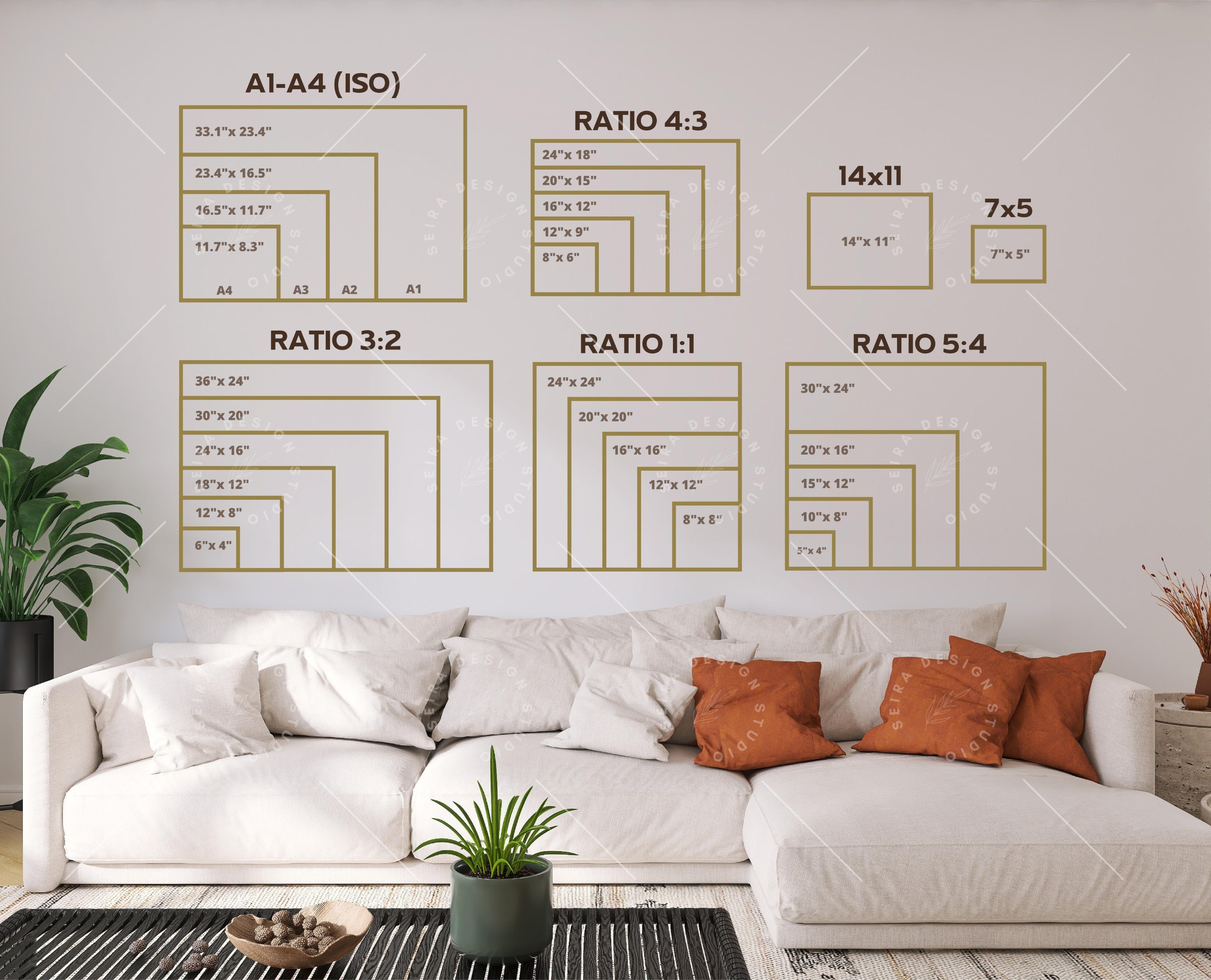 Wall Art Size Guide Frame Size Guide Print Size Guide - Etsy Ireland