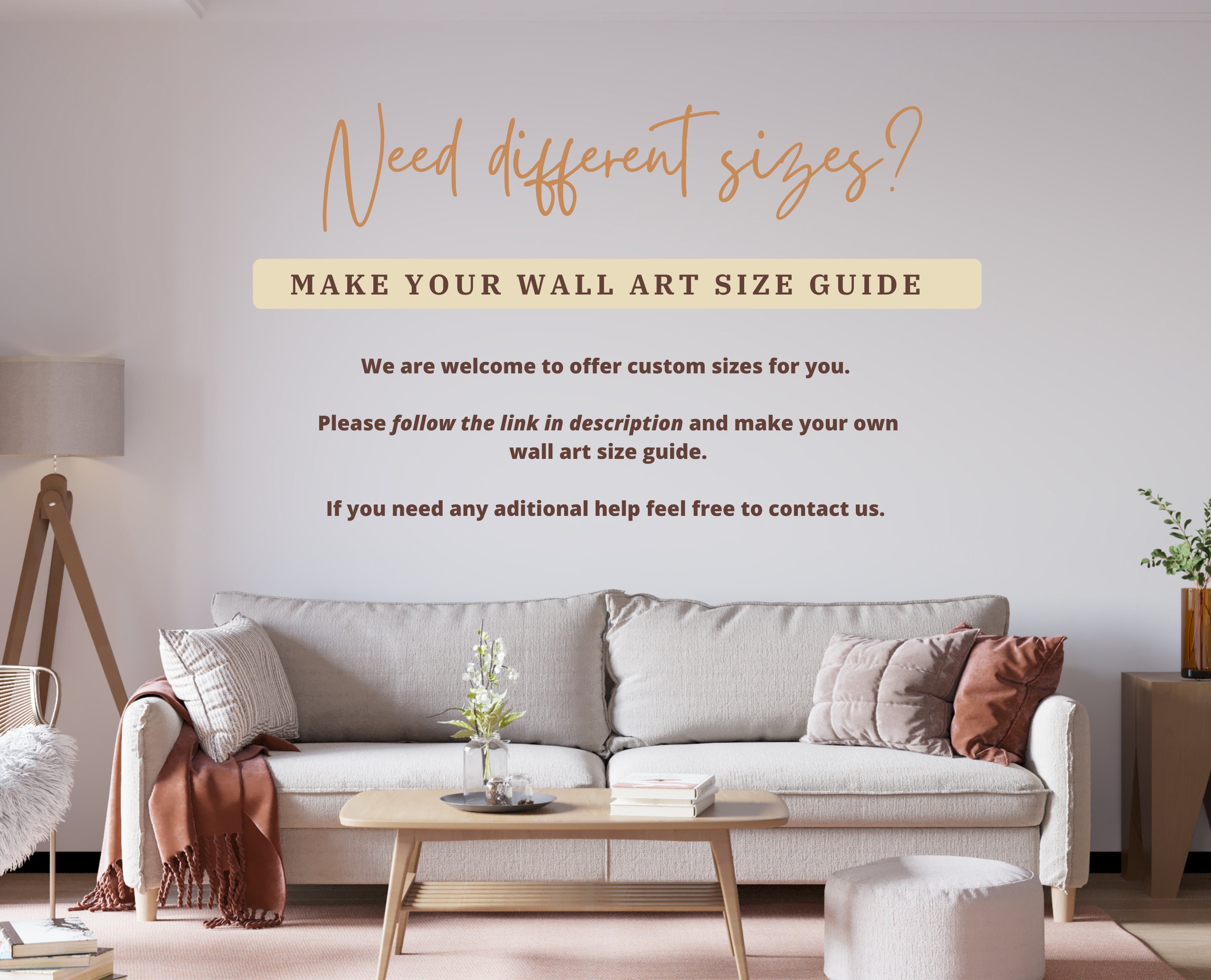 Wall Art Size Guide Standard Frame Sizes Guide Living Room - Etsy
