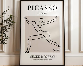 Picasso, Picasso zeer fijne tekeningen, minimalistische lijntekeningen, Picasso-tentoonstellingsposter, museumposter, Picasso-afdruk, Picasso-poster, digitale download