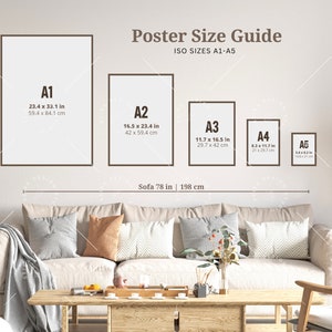 Wall Art Size Guide, Standard Frame Size Guide, Poster Sizes Guide, Frame Size Guide, Wall Art Size Mockup, Print Size Guide