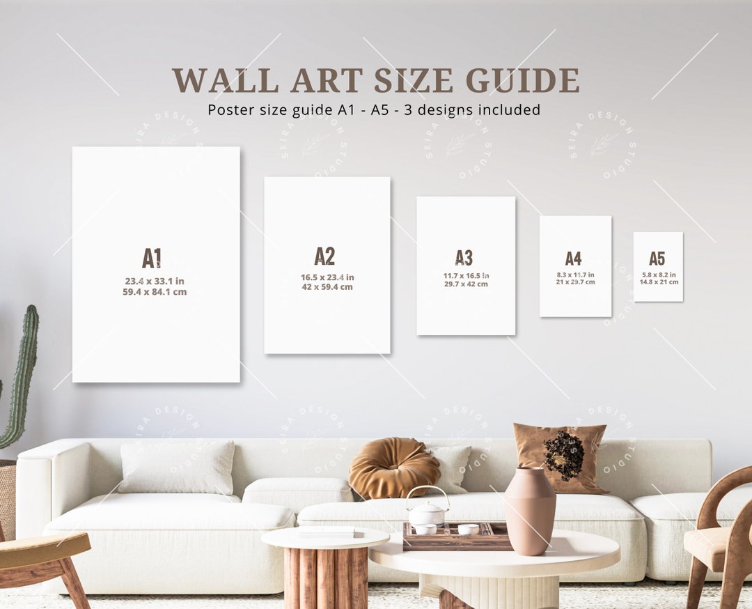 Wall Art Size Guide, Standard Frame Size Guide, Poster Sizes Guide