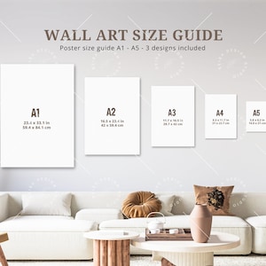 Wall Art Size Guide, Standard Frame Size Guide, Poster Sizes Guide, Frame Size Guide, Wall Art Size Mockup, Print Size Guide, Canvas Mockup