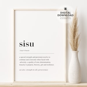 Sisu Print, Sisu definition, Nordic Art, Scandinavian Wall Art, Finnish Print, Nordic Print, Definition Print, Scandinavian Print