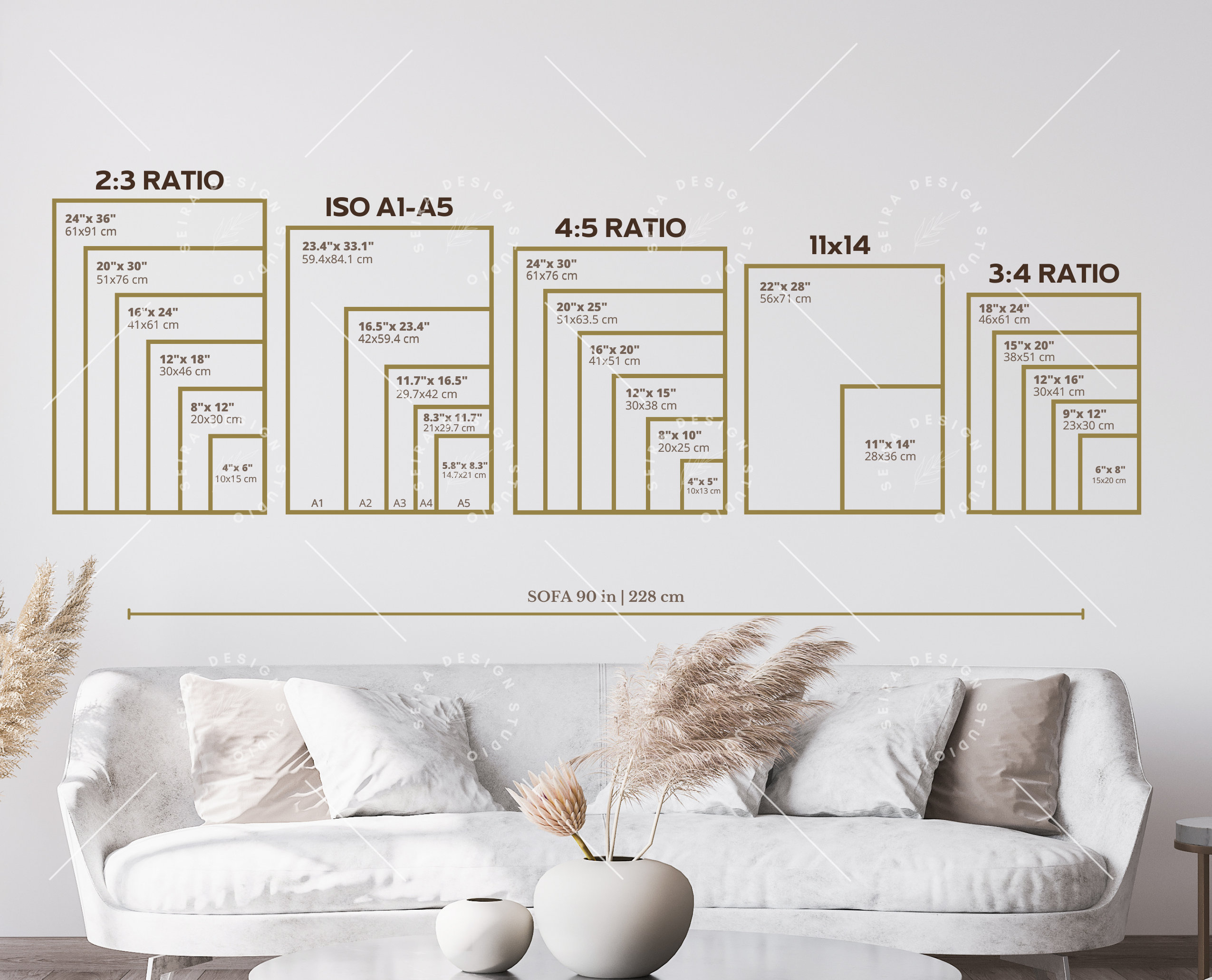 Wall Art Size Guide Frame Size Guide Print Size Guide Etsy Ireland