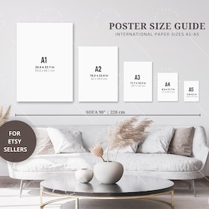 Wall Art Size Guide, Frame Size Guide, Poster Size Guide, Print Size Guide, Art Size Comparison, Portrait Art Size Guide, Wall Art Ratio