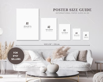 Wall Art Size Guide, Frame Size Guide, Poster Size Guide, Print Size Guide, Art Size Comparison, Portrait Art Size Guide, Wall Art Ratio
